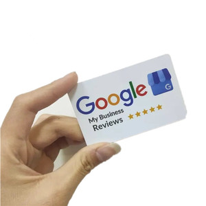 מותאם אישית סקירה Google nfc כרטיס ריק עם qr קוד גוגל קצב לנו ב-Google nfc כרטיס בגודל שאינו סטנדרטי