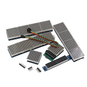 Max7219 8 x 8 rot led-verkehrslicht 4-in-1 8 x 8 dot-matrix-anzeigemodul mit kabel mikrocontroller 5 v module dot-matrix-modul - Product Image 1