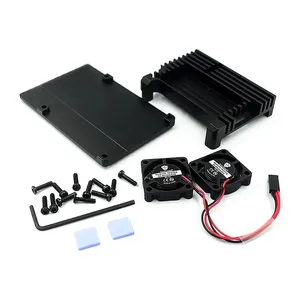 <strong>Pi</strong> 4 3 B 3B plus aluminum <strong>case</strong> with dual cooling fan metal shell enclosure for RPI <strong>Raspberry</strong> <strong>Pi</strong> 4 3 model - Product Image 5