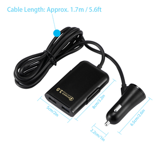 2024 HG 8A Front / Back Seat 4 Port USB Quick Charge 3.0 Car <strong>Charger</strong> for SmartPhone - Product Image 4