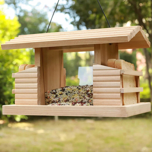 Natuurlijk Hout Boom Ophangen Vogel Feeder Outdoor Wilde Vogels Feeders - Product Image 4