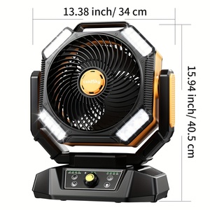 屋外キャンピングファン充電式ポータブルUSB充電ファンテントキャンプタイミングシェイクヘッドRCファンライト付き - Product Image 2