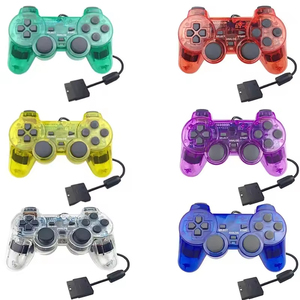 จอยควบคุมวิดีโอเกมแบบมีสายสำหรับ PS2จอยสติ๊กแผ่นเกม Manette สำหรับ PS2โปร่งใส - Product Image 2
