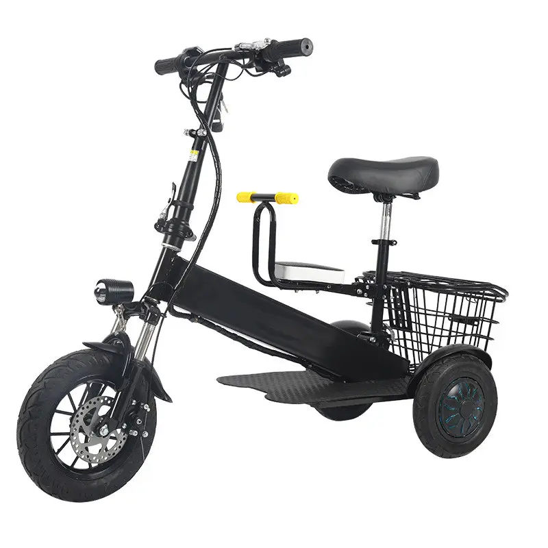 Transformateur de voyage OEM ODM, Scooter électrique pliable à 3 roues, pratique et léger pour adultes avec panier