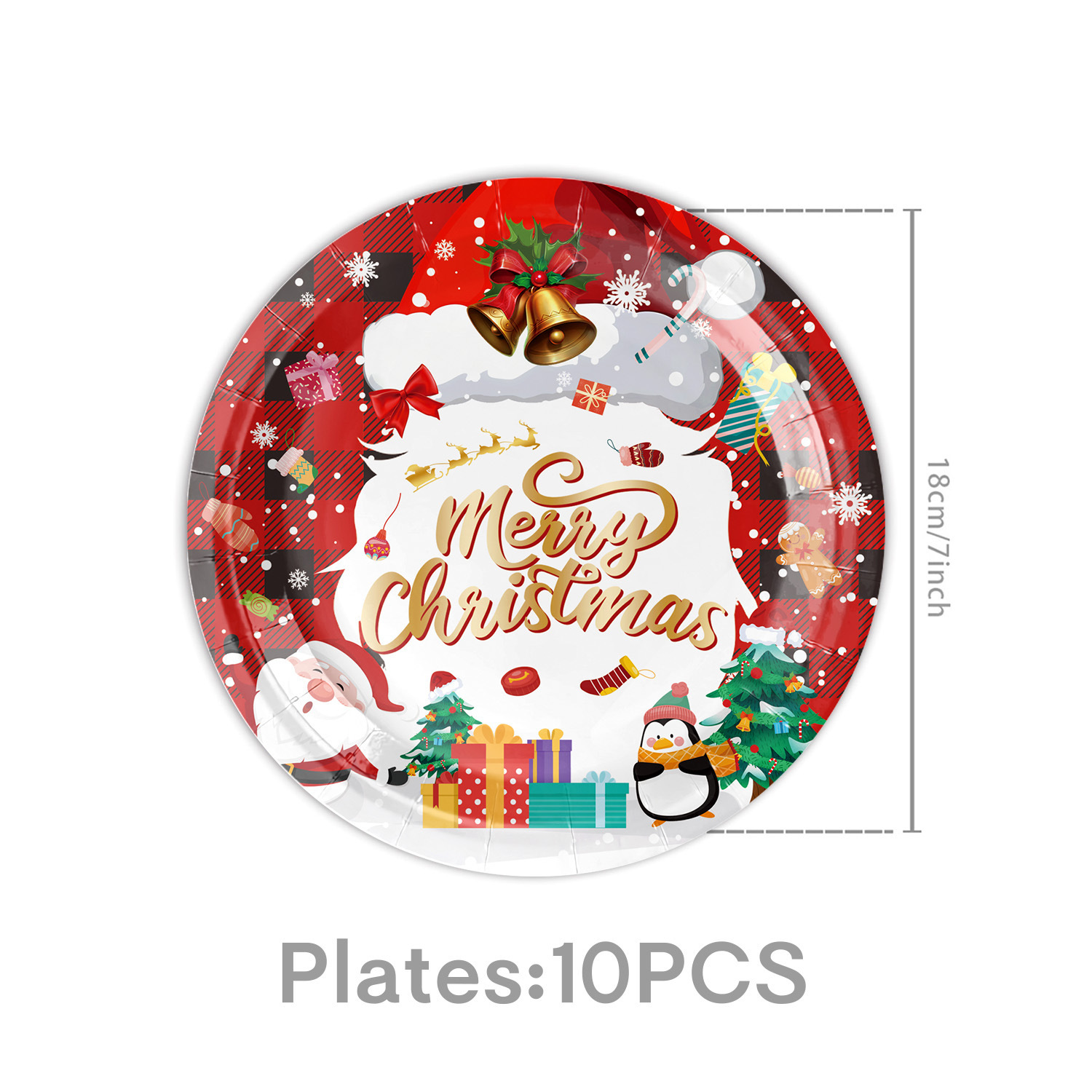 Plato de papel rojo de 7" - 10 unidades
