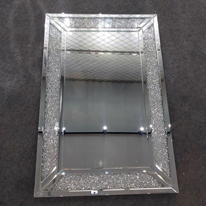 Sang trọng nghiền nát kim cương đầy đủ cơ thể đứng gương cho phòng khách Hot Bán hình chữ nhật trang trí tường gương - Product Image 6