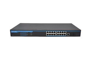 อีเธอร์เน็ตสวิตช์16พอร์ต POE Gigabit POE สวิตช์เครือข่ายที่จัดการ L2 VLAN สำหรับกล้อง PTZ POE