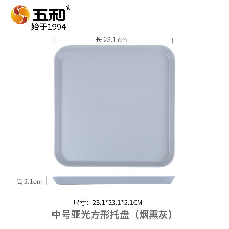 Matte square tray 4093C (smoked gray)