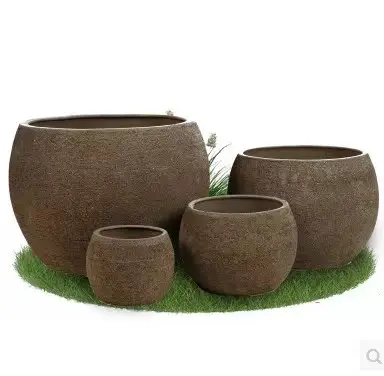 Vietnamita Vitrificados Potes-Cerâmica Flower Pot - Round Jar - Garden Planter - Indoor - Outdoor Cerâmica-Planta Vaso