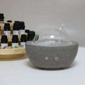 Concrete Base <strong>Glass</strong> Cover <strong>Ultrasonic</strong> Aroma <strong>Diffuser</strong> 200ml Essential Oil With 7 Colors Night Light Wholesale - Product Image 4