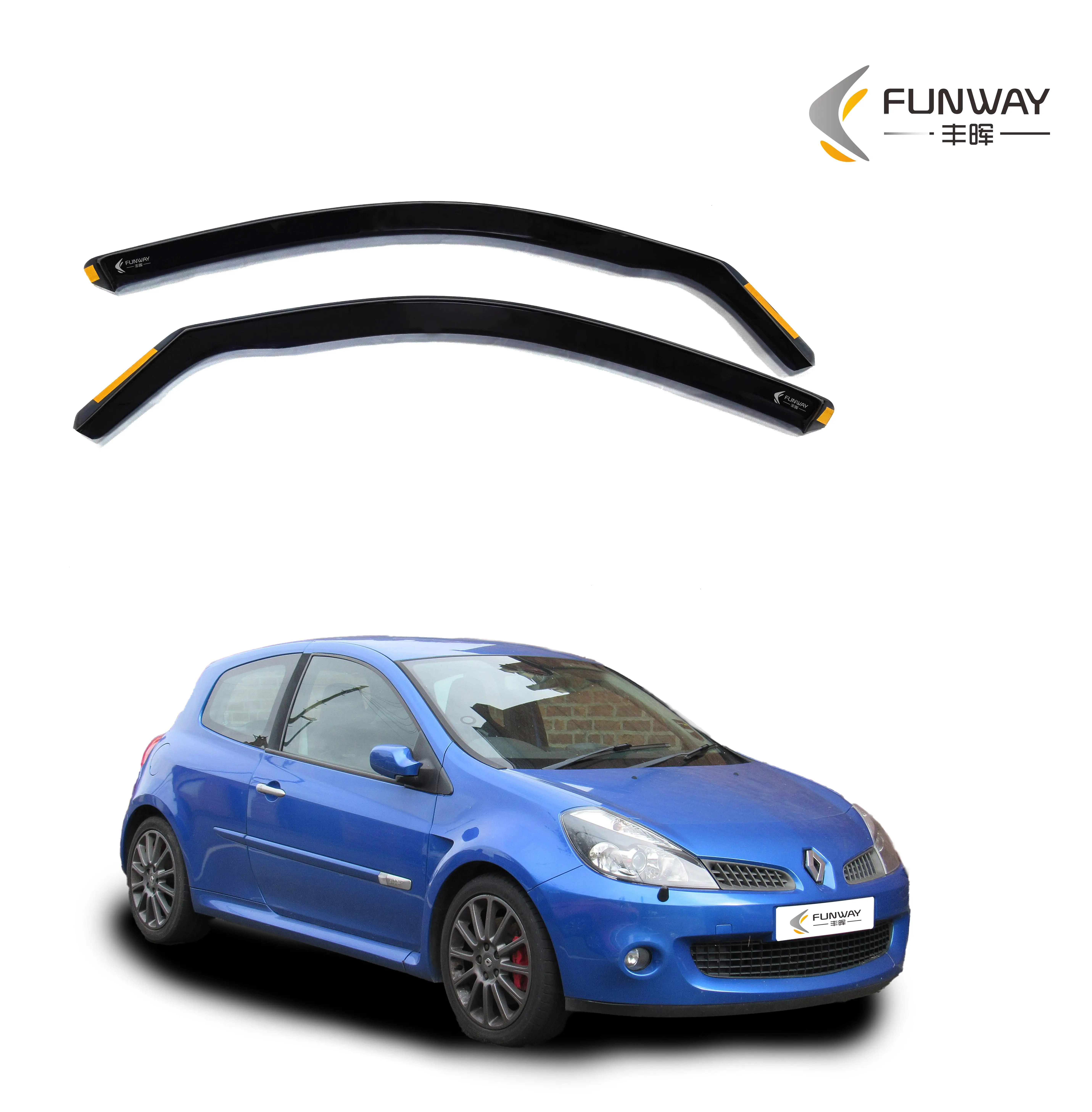 Accesorios de coche para Renault Clio MK3 2005-2012 3 puertas escotilla ventana Deflector puerta visera clima escudo SunRain Guard