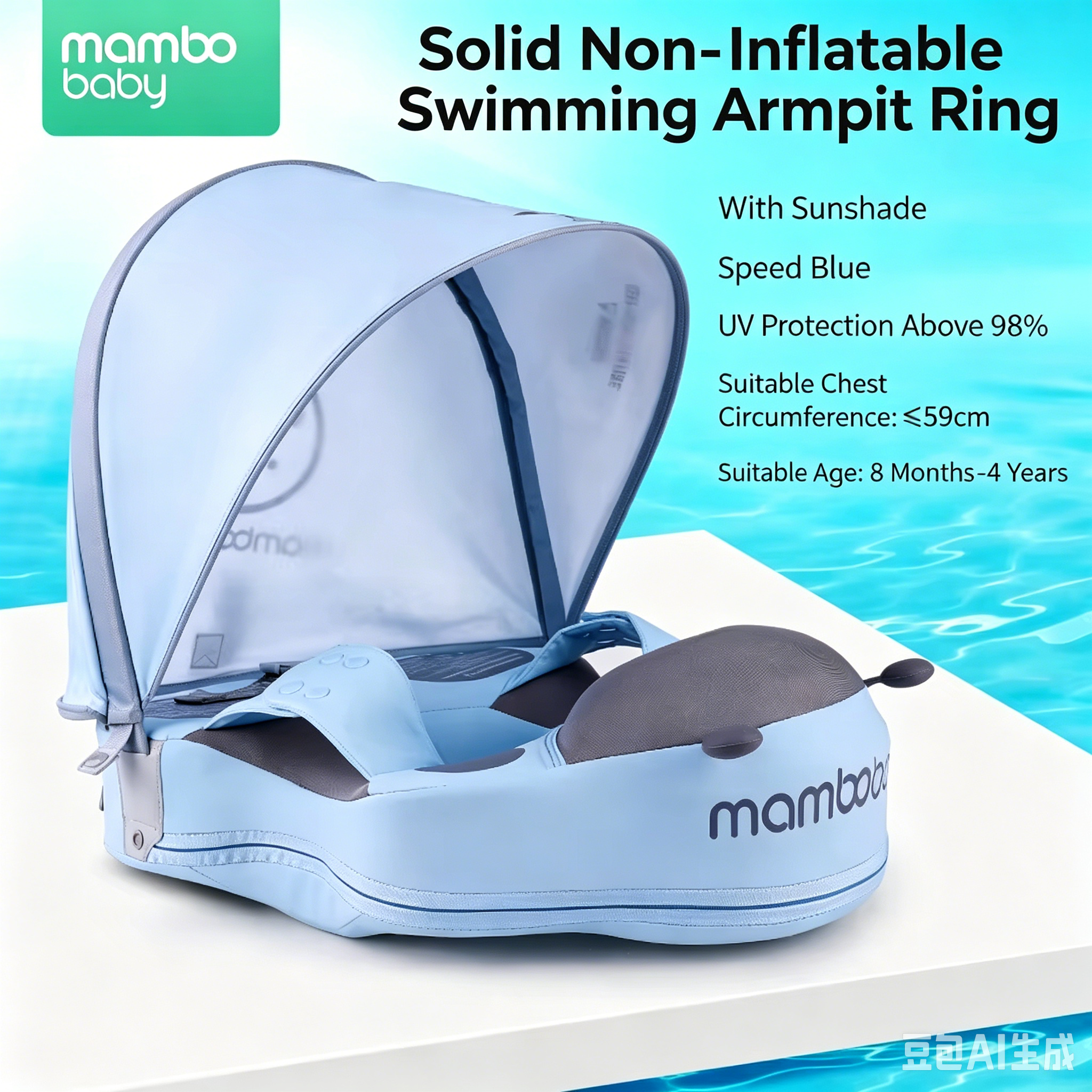 Beetle underarm ring blue + sunshade