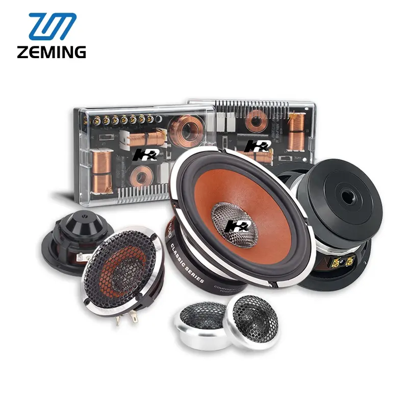 200 watt 6.5 alto-falantes componente 90dB sensibilidade buzina do carro 3-way component speaker com woofer com cone de fibra