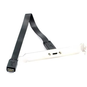 タイプEマザーボードヘッダーからUSBタイプCメスケーブル (PCIブラケット付き)