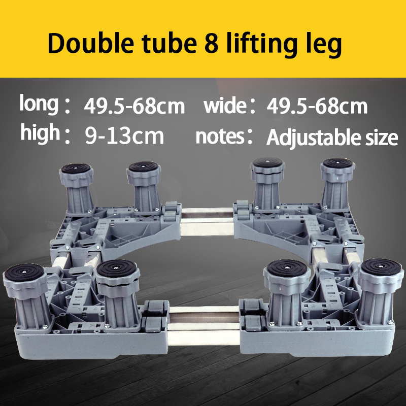 Gris, double tube, 8 pieds réglables