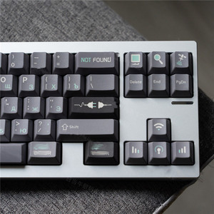 用于MX Gateron Kailh开关机械键盘的ERR OR40灰色键帽PBT染料升华137键樱桃轮廓键帽 - Product Image 1