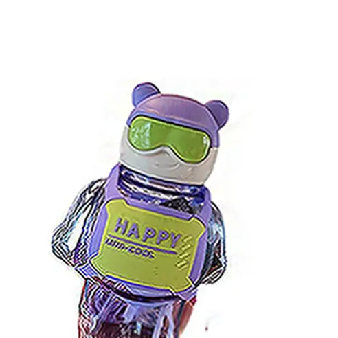 kids super cool children portable happy battle bear water bottle wholesale Newest 2023 800ml cute bear plastic water bottle