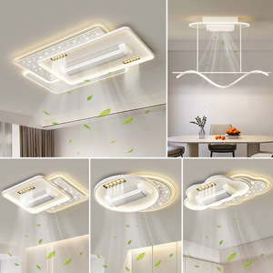 卧室客厅办公室用现代发光二极管吊扇，带灯5叶片和遥控交流电机 - Product Image 3