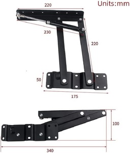 WT01-02 mở rộng bảng cơ chế thủy lực đệm bản lề mở rộng bảng cơ chế có thể gập lại nâng đầu Bàn cà phê cơ chế - Product Image 3