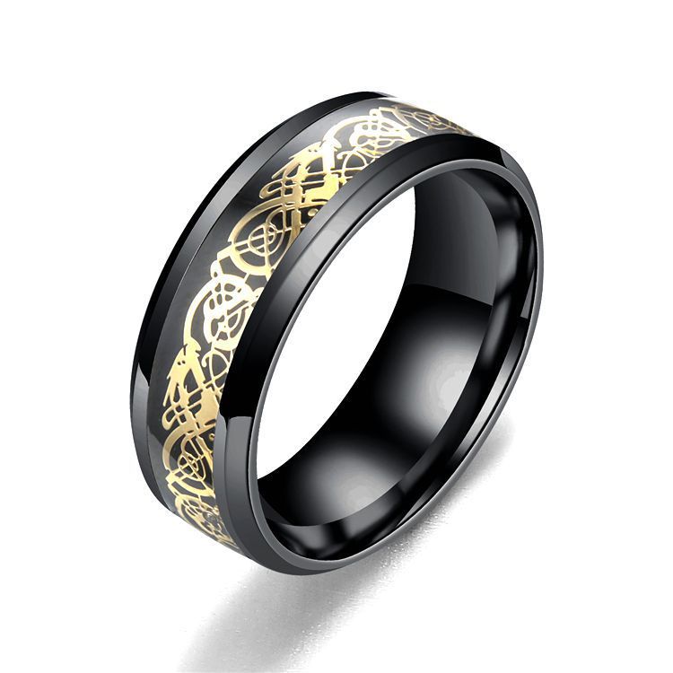 Black ring black background gold leaf