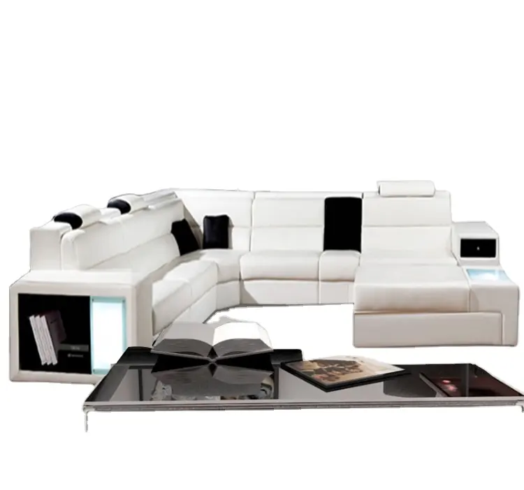Venda conjunto de sofá de móveis de couro moderno, couro moderno, sala de estar, sofá