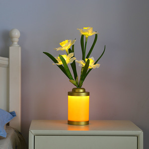 Battery Operated USB Plug Lighted LED Flower <strong>Rose</strong> Tulip Warm <strong>White</strong> Vase Table <strong>Lamp</strong> for Home Decoration Ins Christmas Holiday - Product Image 3