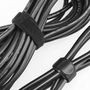 Envoltura de brida de cable liberable con logotipo personalizado, gancho y bucle de nailon ecológico flexible, autoadhesivo elástico - Product Image 6