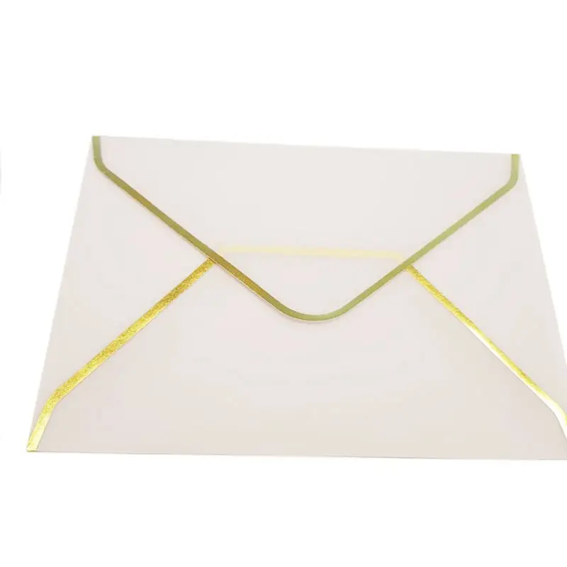 Envelopes de folha de ouro impresso personalizado, envelopes artesanais para negócios de casamento, cartões de agradecimento