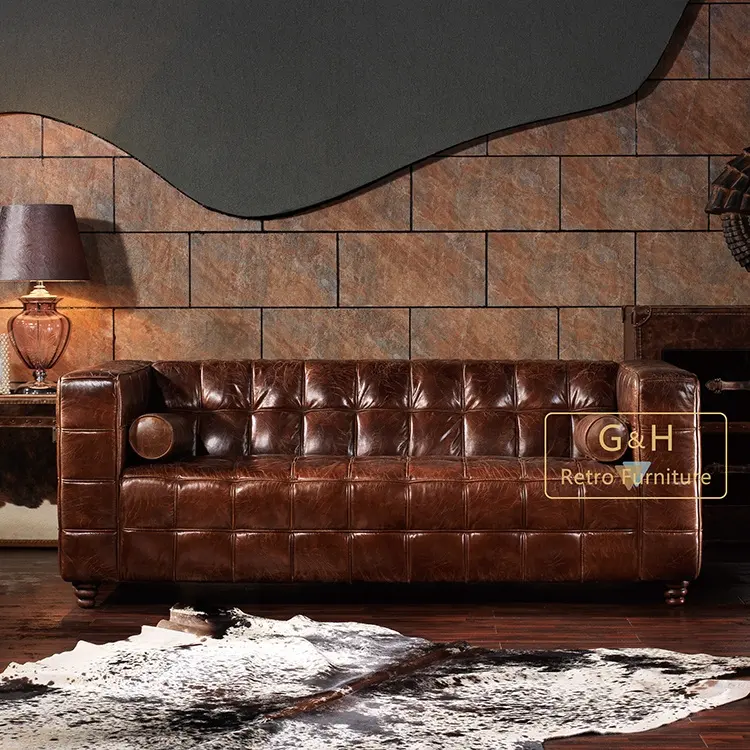 Лучшая домашняя мебель для гостиной, китайская распродажа, американский винтажный угловой импортный черный диван из натуральной кожи