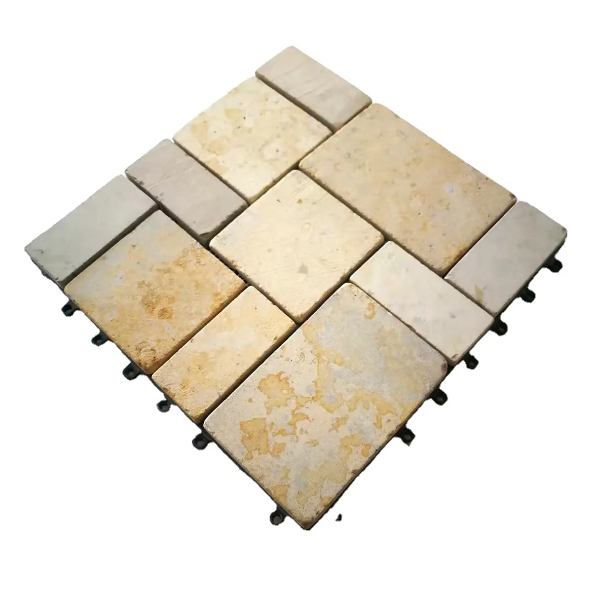PBST-012 All'aperto incastro pavimenti in pietra naturale FAI DA TE travertino lastra mosaico giardino piastrelle