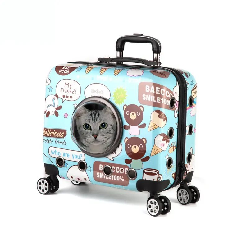 Airline Approved Dog Travel Pet Trolley Case Travel Transport Bag Carrier Dog Backpack Luggage Box With Wheel