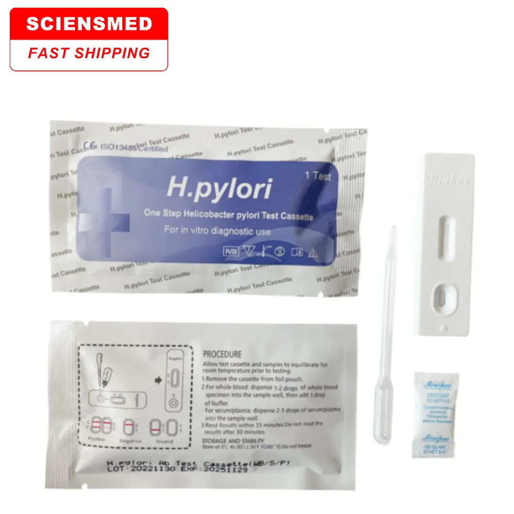 Kit de test SCIENSMED pour cassette de test de sang total Helicobacter Pylori Ab