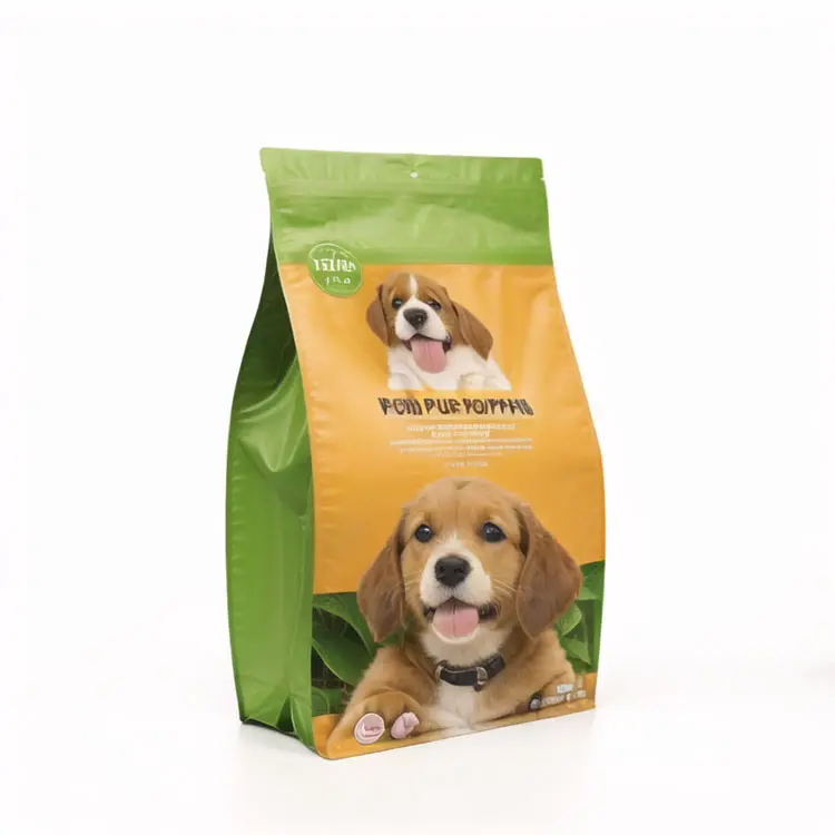 Composite de nourriture personnalisée pour chiens et chats avec fermeture à glissière sac d'emballage alimentaire à joint à huit côtés