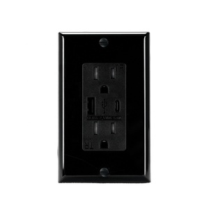 US Standard Duplex Receptacle 15A <strong>l</strong> <strong>Socket</strong> with Dual Usb <strong>Socket</strong> with Wall Mounted Usb Outlet <strong>Type</strong> A+C Usb <strong>Socket</strong> Us Plug - Product Image 1