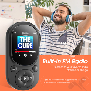 Clip-on MP3 máy nghe nhạc FM Đài phát thanh ghi âm 32GB lưu trữ thẻ TF hỗ trợ cho thể thao trẻ em hỗ trợ FLAC WAV Định dạng âm thanh - Product Image 6