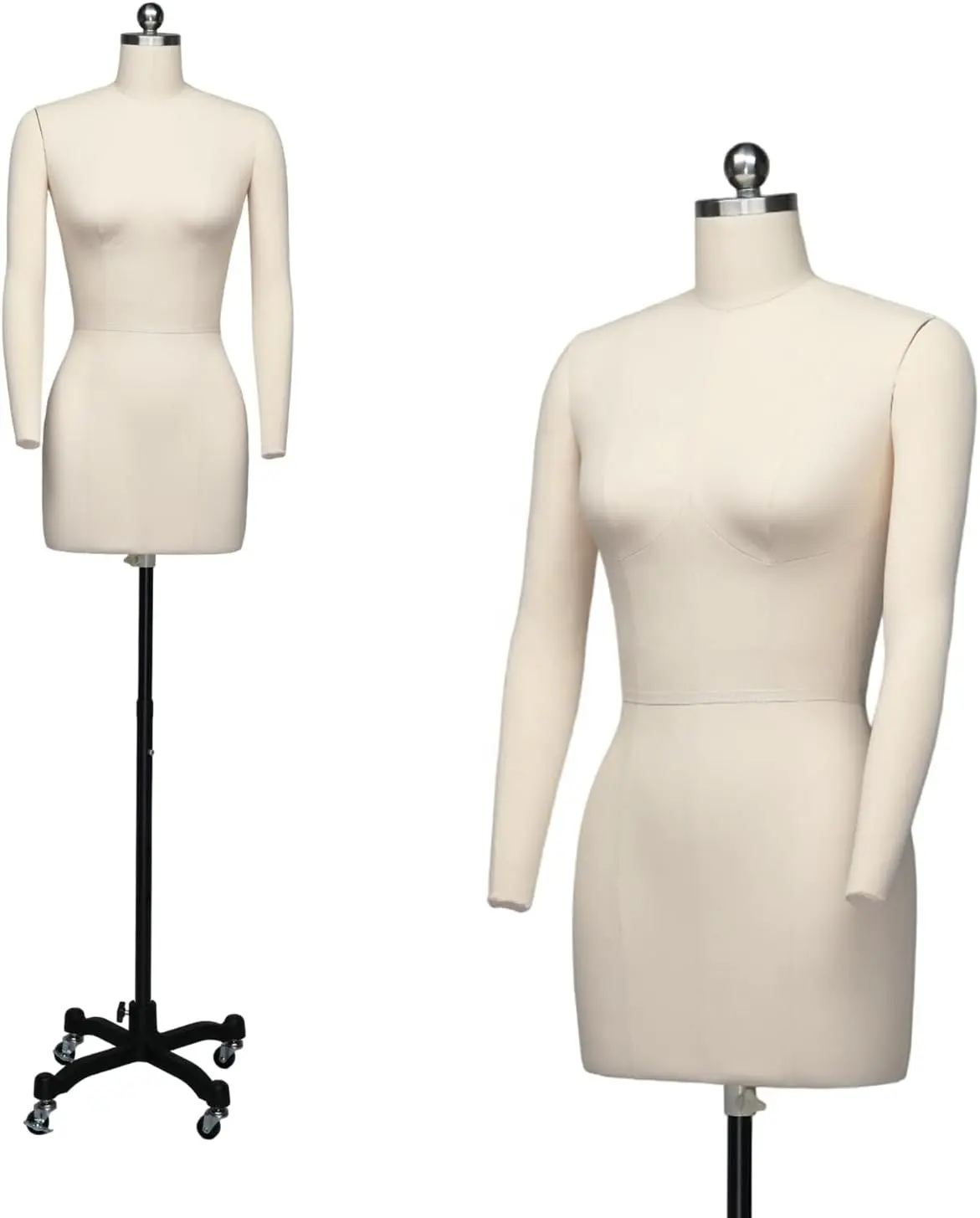 Female Sewing Mannequin, Size 6 Professional Dress Form for Display and Tailor Design, Height Adjustable Torso with Stable Metal