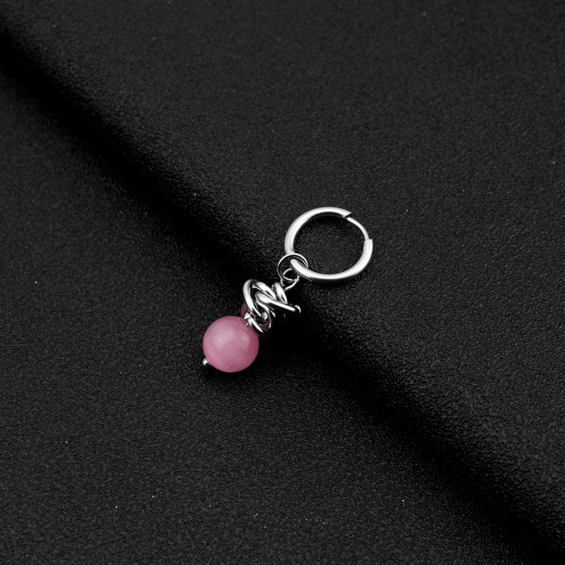 E033-Pink1 (ต่างหูแบบมีรูสำหรับหู)