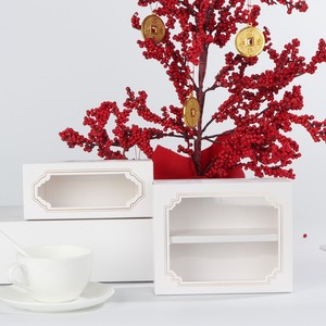 Eco-friendly trasparente rettangolare Flip Cover Offset stampato confezione da forno per pasticceria Macaron torta scatole cibo sicuro - Product Image 4