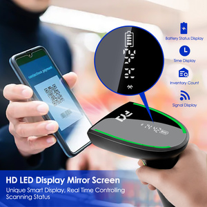 FYJ-Escáner inalámbrico de código de barras 1D 2D, escáner de código de barras inalámbrico con base de carga 3 en 1, tiempo de pantalla LED/batería/WIFI - Product Image 2