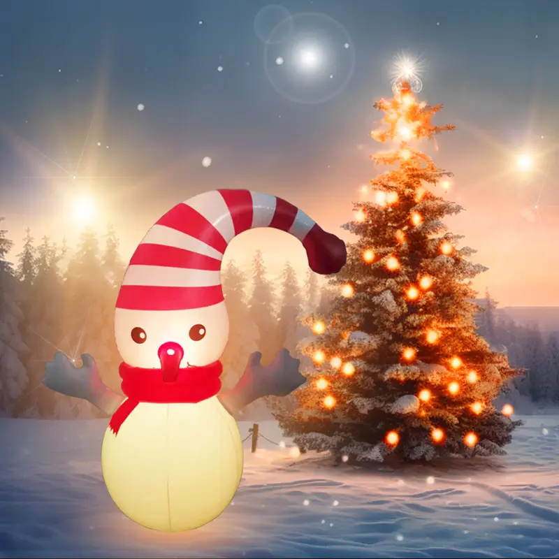 Beleuchtete aufblasbare Weihnachts- und Feiertagsdekorationen Hof leuchtende Schneemann-Dekoration