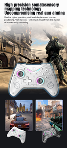 CM619 Controller di gioco senza fili con sala Rocker vibrazione RGB effetto di illuminazione caratteristica per IOS/Android PC/vapore/vapore Joystick - Product Image 5