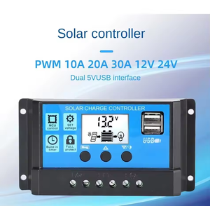 PWM Solar laderegler 12V 24V LCD-Display Dual USB 5V Ausgang Solar panel Batterie regler 10A 20A 30A 40A 50A 60A - Product Image 2