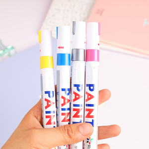 Promotional <strong>White</strong> 3mm Waterproof Round <strong>Tip</strong> Painting Pen Durable Permanent <strong>Paint</strong> <strong>Marker</strong> Pen Set Colored Permanent <strong>Marker</strong>