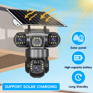 Fabrika toptan 12MP güneş 3 Lens Outdoor Pro açık PTZ güvenlik kamera su geçirmez iki yönlü interkom gece görüş monitör kam - Product Image 2