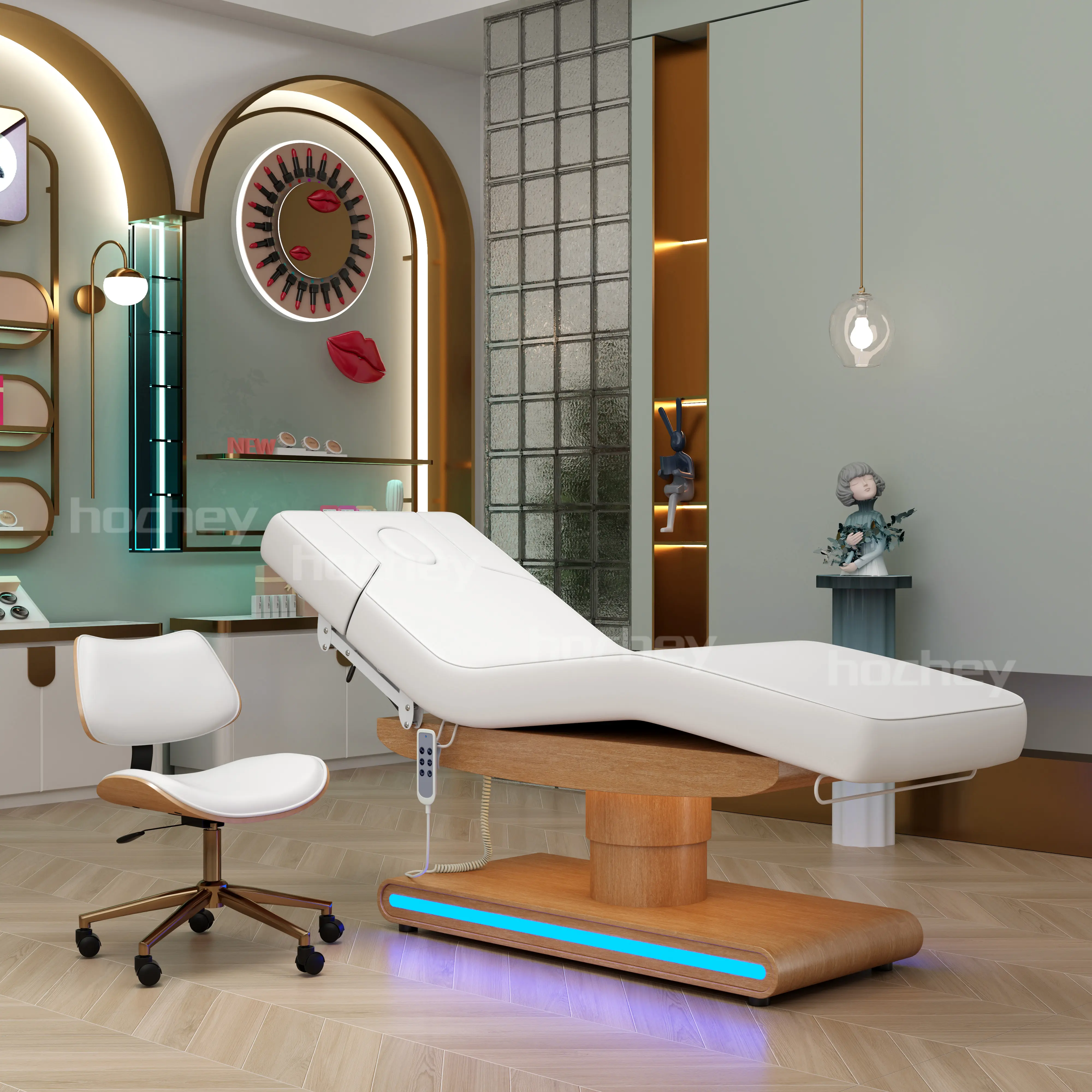 HOCHEY multifonctional thai espinha hair salon controle remoto peso leve mesas de massagem de madeira sólida cama para massagem corporal completa