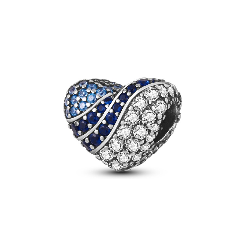 Corazón de circonita de color engastado en pavé