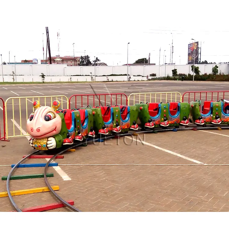 Equipo de parque de atracciones para niños, Mini tren de pista, tren eléctrico de gusano de hormiga con pista para parque infantil