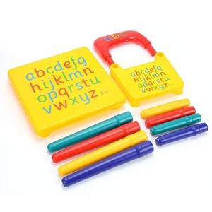 Plastik hafif çocuk masa ve sandalye seti renkli ayrılabilir çocuk alfabe tasarım mobilya seti - Product Image 5