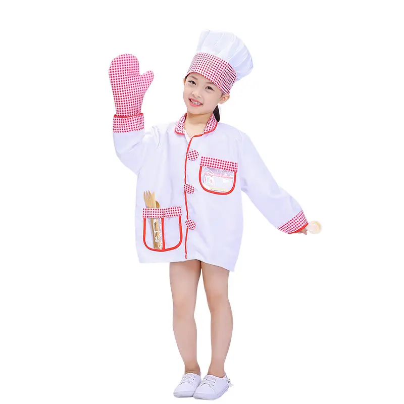 Unisex Chef Role Play Costume Set For Halloween Carnival Party Kitchen play toys
