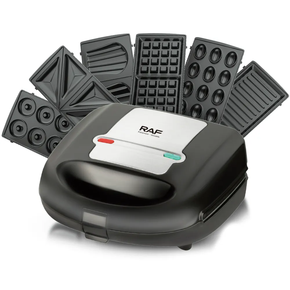 Multifunções Placas Removíveis Destacáveis 6 Em 1 Breakfast Nut Doughnut Waffle Maker Panini Elétrica Sandwich Maker